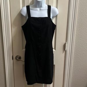 Black Faux Button Down Dress